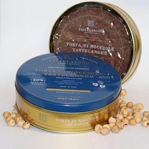 Piemonteser Haselnuss-Kuchen mit Kakao in der Dose - Torta di Nocciole e Cacao Fondente 350g
