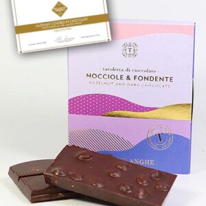 Zartbitterschokolade mit ganzen gerösteten Haselnüssen IGP, Tastëlanghe 110g