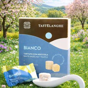 FRÜHLINGSANGEBOT: Weiße Trüffelpralinen mit Piemont Haselnüssen IGP, Tastelanghe 110g