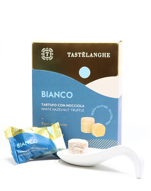 FRÜHLINGSANGEBOT Weiße Trüffelpralinen mit Piemont Haselnüssen IGP, Tastelanghe 110g