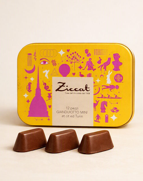 Gianduiotto Mini in der klassischen Motivdose - Feinste Gianduja-Pralinen aus Turin 68 g – Bild 4