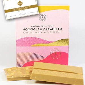 SONDERANGEBOT Karamell-Schokolade mit ganzen gerösteten Haselnüssen IGP, Tastëlanghe 110g